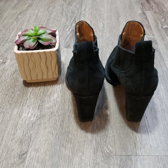 Zara Black Suede  Cowboy Western Booties Sz 41 - Picture 3 of 11